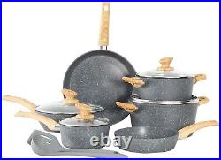 12 Pieces Nonstick Pots and Pans Set, Induction Cooking Pan Set, Non Stick Sauce
