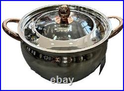 12pc Induction, Elec, Gas, Cooking Pots & Pan Set Fancy Stainless Steel Cookware