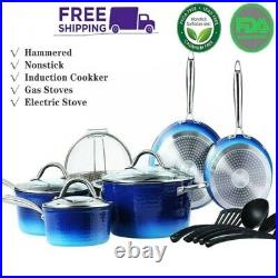 15 PCS Induction Kitchen Cookware Set Granite Nonstick Coated Pots and Pans Set