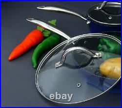 15 PCS Induction Kitchen Cookware Set Granite Nonstick Coated Pots and Pans Set