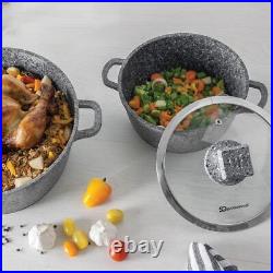 5PC Die Cast Non-Stick Stockpot Cooking Pan Pot Set Cookware Induction Casserole