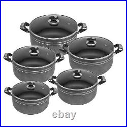 5pcs Non Stick Stock pot Deep Casserole Set Cooking Pot 18cm to 26cm