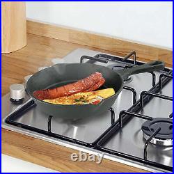 6 Piece Pan Set Cast Iron Non Stick Pre-Seasoned Griddle Skillet Cookware Meat