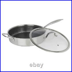 8Pc Hextec Non Stick Stainless Steel Induction Frying Pan Saucepan Casserole Set