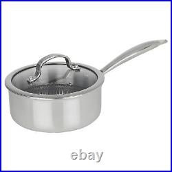 8Pc Hextec Non Stick Stainless Steel Induction Frying Pan Saucepan Casserole Set