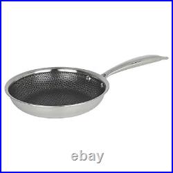 8Pc Hextec Non Stick Stainless Steel Induction Frying Pan Saucepan Casserole Set