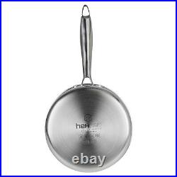 8Pc Hextec Non Stick Stainless Steel Induction Frying Pan Saucepan Casserole Set