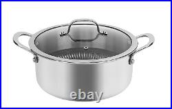 8Pc Hextec Non Stick Stainless Steel Induction Frying Pan Saucepan Casserole Set