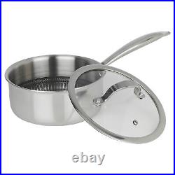 8Pc Hextec Non Stick Stainless Steel Induction Frying Pan Saucepan Casserole Set