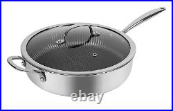 8Pc Hextec Non Stick Stainless Steel Induction Frying Pan Saucepan Casserole Set