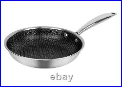 8Pc Hextec Non Stick Stainless Steel Induction Frying Pan Saucepan Casserole Set