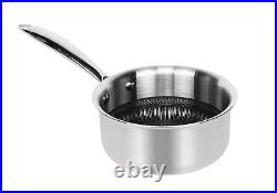 8Pc Hextec Non Stick Stainless Steel Induction Frying Pan Saucepan Casserole Set