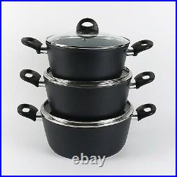 9 Pcs Forged Aluminium Induction Cooking Saucepan Pots Frying Pans Cookware Set