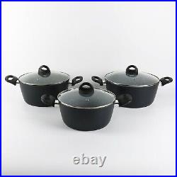 9 Pcs Forged Aluminium Induction Cooking Saucepan Pots Frying Pans Cookware Set