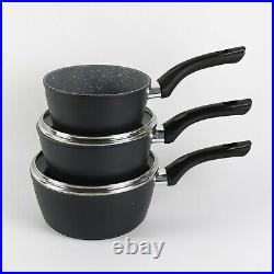 9 Pcs Forged Aluminium Induction Cooking Saucepan Pots Frying Pans Cookware Set