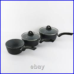 9 Pcs Forged Aluminium Induction Cooking Saucepan Pots Frying Pans Cookware Set