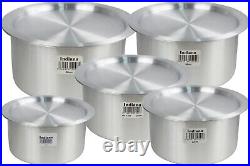 Aluminium Casserole Set 5pcs Stock Soup Cooking Pots 20,22,24,26,28cm With Lid