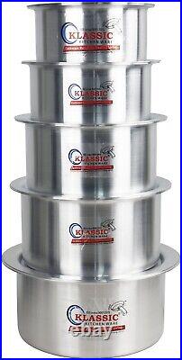 Aluminium Casserole Set 5pcs Stock Soup Cooking Pots 20,22,24,26,28cm With Lid