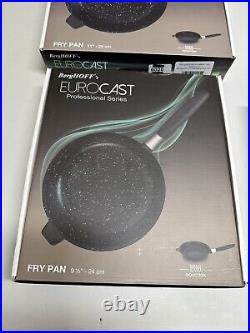 BergHOFF Eurocast Non-stick Frying Pans 3 Piece Set 2 x New, 1 x Used 6020