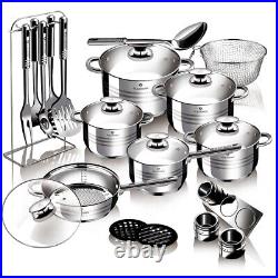 Blaumann Gourmet 27Pc Cookware Set Stainless Steel Non Stick Induction Pans