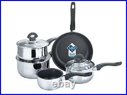 Buckingham 5 Piece Induction Pan Set Saucepan Set Cookware Pot Stainless Steel