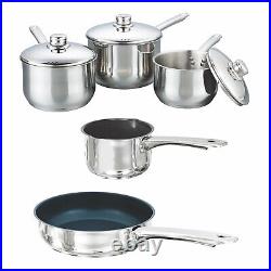 Buckingham 5 Piece Induction Saucepan Cookware Pot Pan Set Stainless Steel Lid