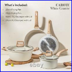 CAROTE Pots and Pans Set, Cookware Set 6-Piece, Non Stick Induction Hob Pan Set