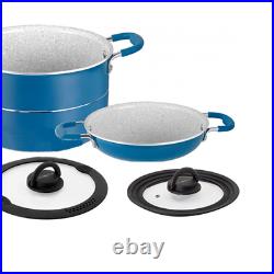 Caravan Motorhome Stacking Ceramic Gas Electric Pot Pan Set Brunner Carezza 22cm