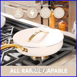 Ceramic Nonstick Cookware Pots and Pans with Lids Oven and Dishwasher Safe