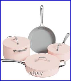 Ciarra Beyond 7 Piece Nonstick Pots and Pans Pan Set Pink Cookware New BNIB