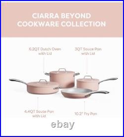 Ciarra Beyond 7 Piece Nonstick Pots and Pans Pan Set Pink Cookware New BNIB