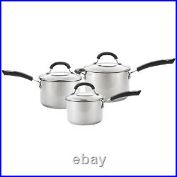 Circulon Pan Set with Glass Lids Dishwasher Safe Kitchen Cookware Pack of 6