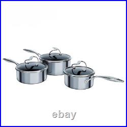 Circulon SteelShield C-Series Saucepan Set Non Stick Stainless Steel Pack of 3