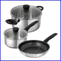 Classic Induction cookware set 3pc, saucepan, casserole, non-stick frying pan