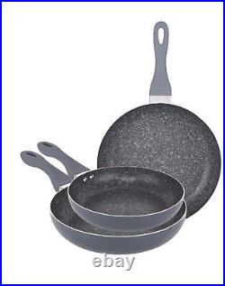 Frying Pan Set 3 Pack Non-Stick Homiu Forged Aluminium Cookware Set Induction