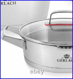 Gerlach Superior Set Of Pots 10 Pcs Cookware Stockpot Stewpots Glass Lids Pot