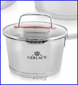 Gerlach Superior Set Of Pots 10 Pcs Cookware Stockpot Stewpots Glass Lids Pot