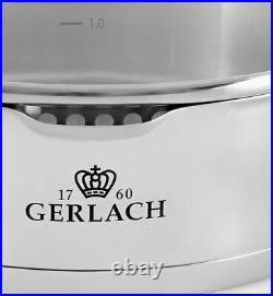 Gerlach Superior Set Of Pots 10 Pcs Cookware Stockpot Stewpots Glass Lids Pot