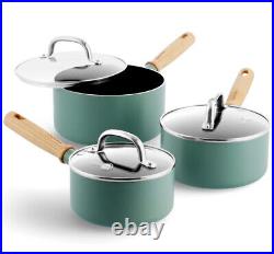 GreenPan Mayflower Healthy Ceramic Non-Stick 6-Piece Saucepan Set with Lids Blue