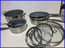 GreenPan Treviso Healthy Ceramic Non-Stick Stainless Steel Cookware 10pc Rrp£200