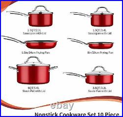 HITECLIFE Induction Pots and Pans Sets, Nonstick Cookware Set 10 Pieces