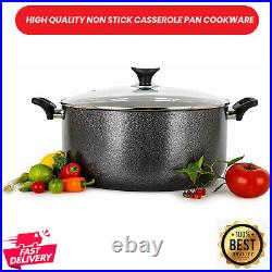 Induction Casserole Pots Non Stick Saucepan Pans Cookware Dish Deep With Lid UK