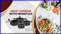 Induction Casserole Pots Non Stick Saucepan Pans Cookware Dish Deep With Lid UK