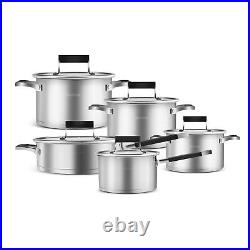 Induction Cookware Set, Karaca Eikki, Stainless Steel, 10 Piece, Anthracite Silver