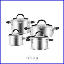 Induction Cookware Set, Karaca Kaarl Stainless Steel, 8 Piece, Anthracite Silver