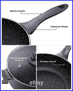 Induction Hob Pan Set, Pots and Pans Set Nonstick 10 Piece Non Stick Cookware