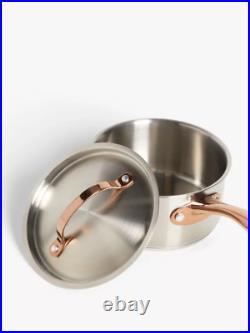 John lewis Copper Features Pan Set 5 Piece RRP £190 16cm, 18cm, 20cm, 24cm