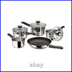 Judge Vista 5 Piece Draining Saucepan Set Induction Ready 25 Year Guarantee