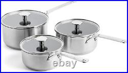 KitchenAid Stainless Steel PFAS Free 3 Piece Cookware Saucepan Set