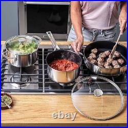 KitchenAid Stainless Steel PFAS Free 3 Piece Cookware Saucepan Set